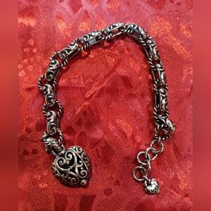 Brighton Bibi Silver Tone Heart Charm Bracelet Just 1 Left